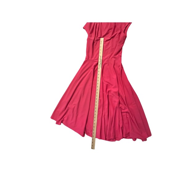 Signor California Petite Pink Cap Sleeve Belted Midi Dress Size 8 - Picture 9 of 11